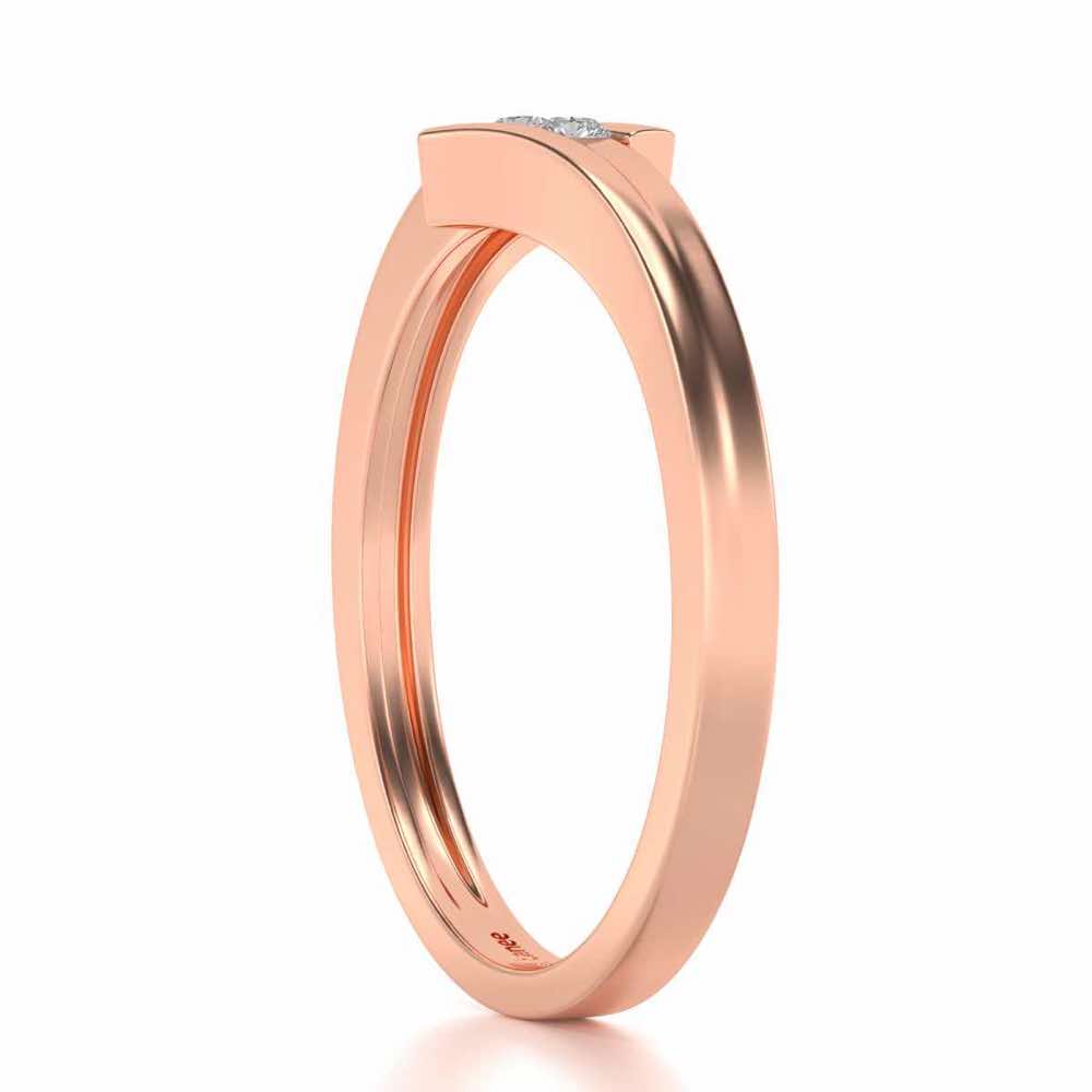 Simplistic Silver Band Ring - Rose Gold - Image 3