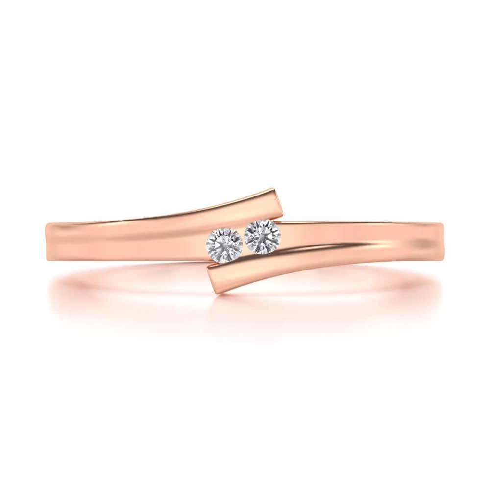 Simplistic Silver Band Ring - Rose Gold - Image 4