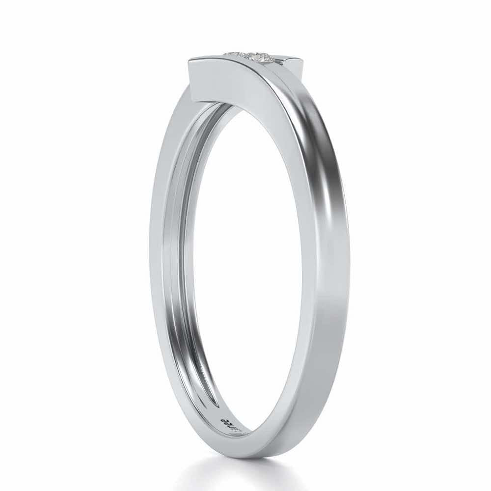 Simplistic Silver Band Ring - White Gold - Image 3