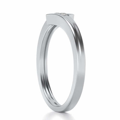 Simplistic Silver Band Ring - White Gold - Image 3
