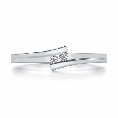 Simplistic Silver Band Ring - White Gold - Image 4