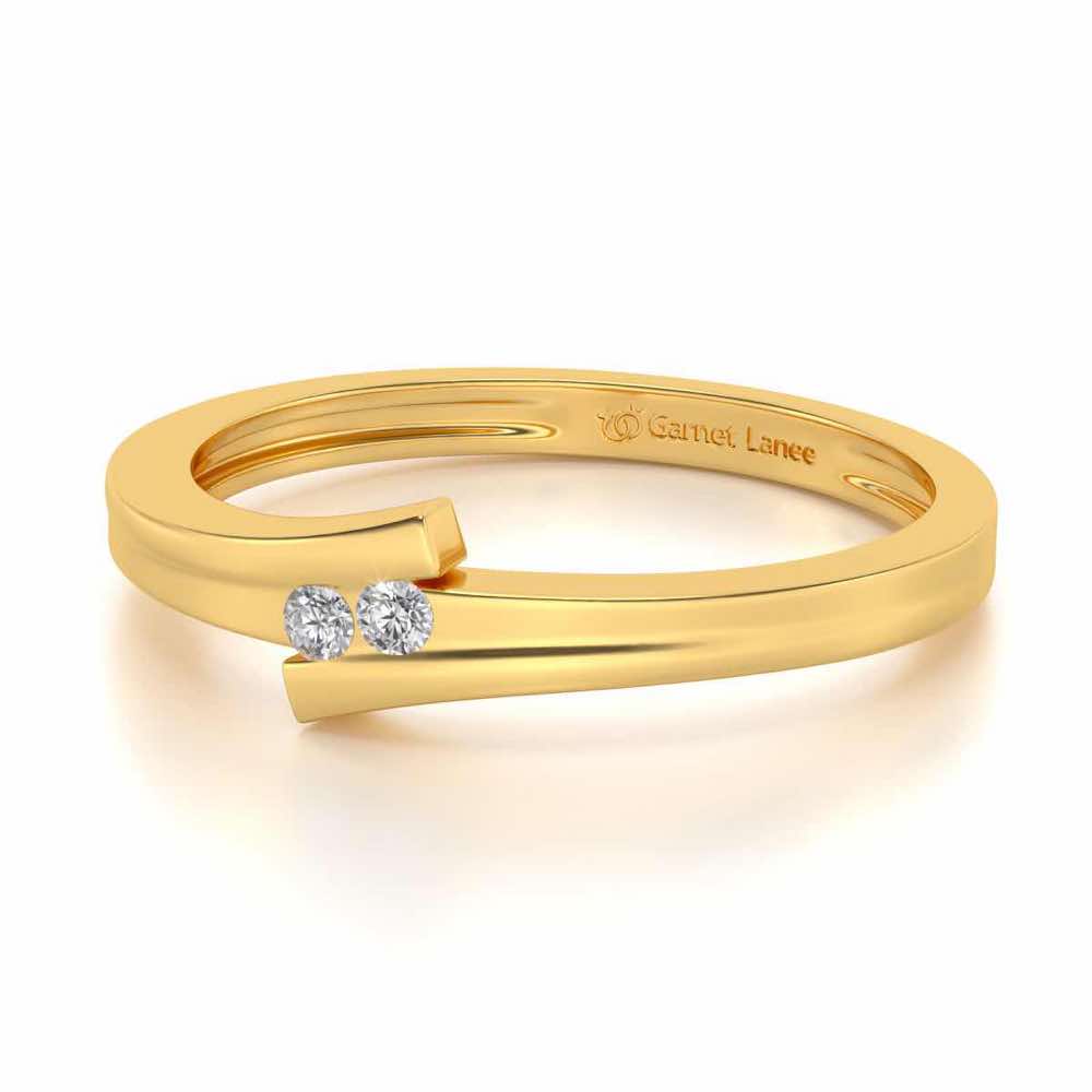 Simplistic Silver Band Ring - Yellow Gold - Image 2
