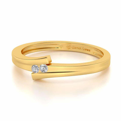 Simplistic Silver Band Ring - Yellow Gold - Image 2