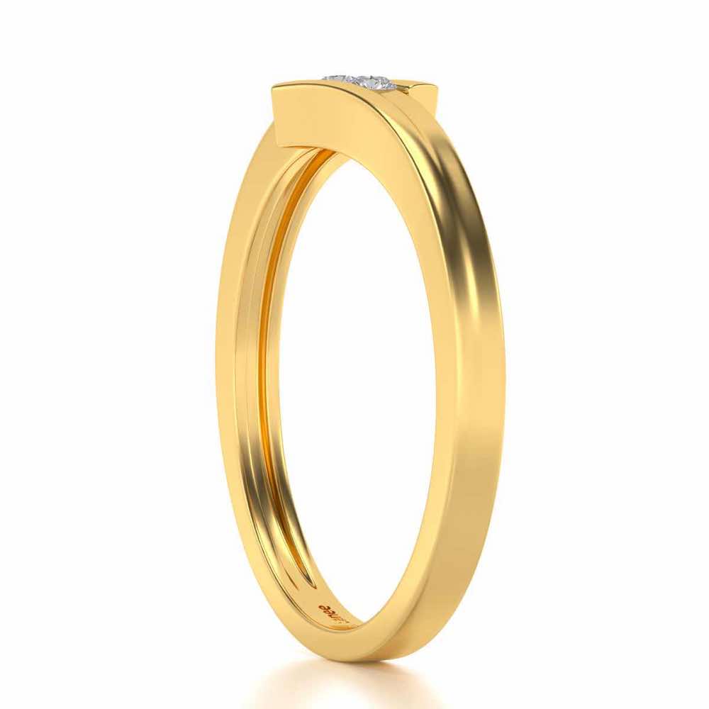 Simplistic Silver Band Ring - Yellow Gold - Image 3