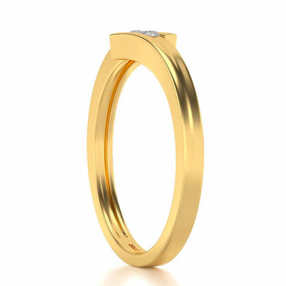 Simplistic Silver Band Ring - Yellow Gold - Image 3