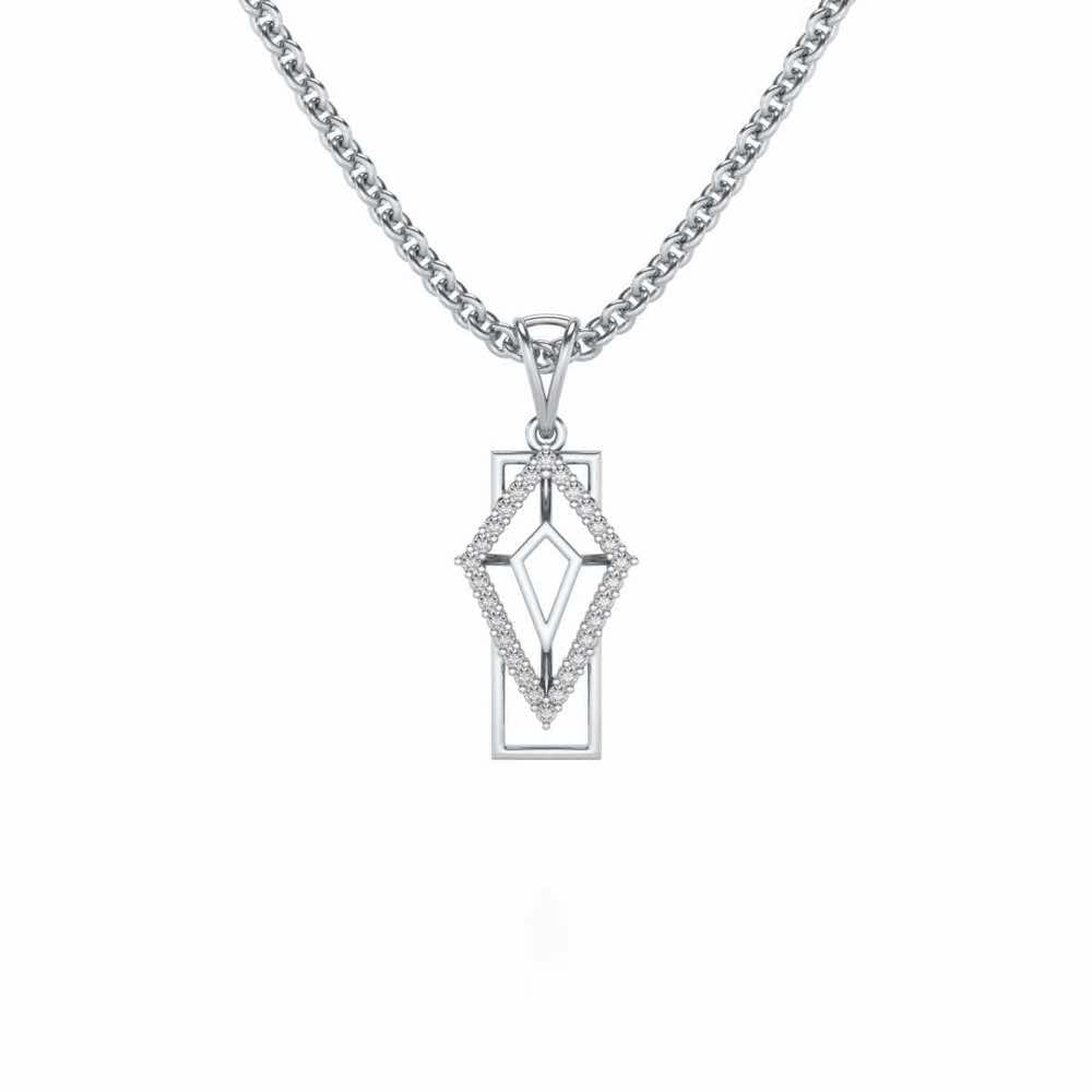 Sirius Silver Pendant - White Gold - Image 1