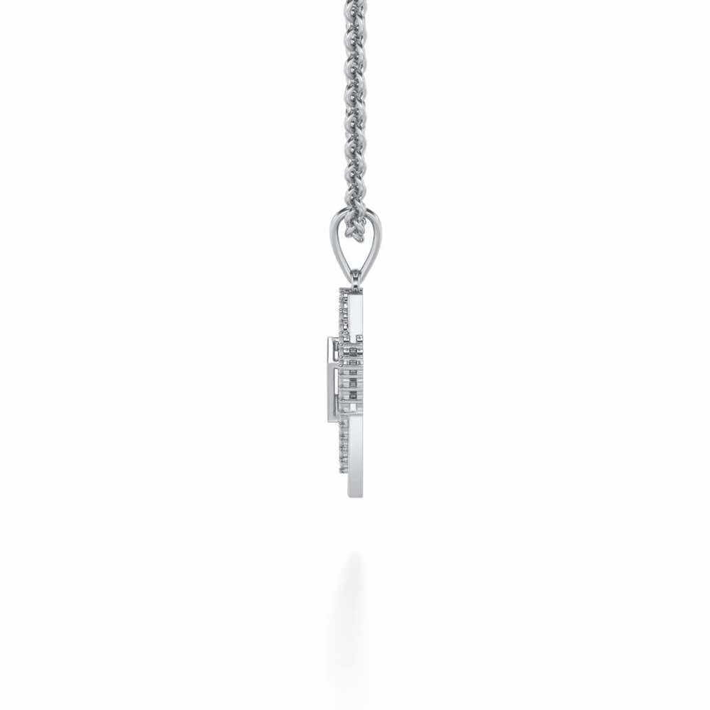 Sirius Silver Pendant - White Gold - Image 3