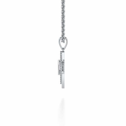 Sirius Silver Pendant - White Gold - Image 3