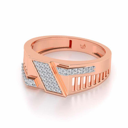 Slant Shine Silver Ring For Men - Rose Gold - Image 2