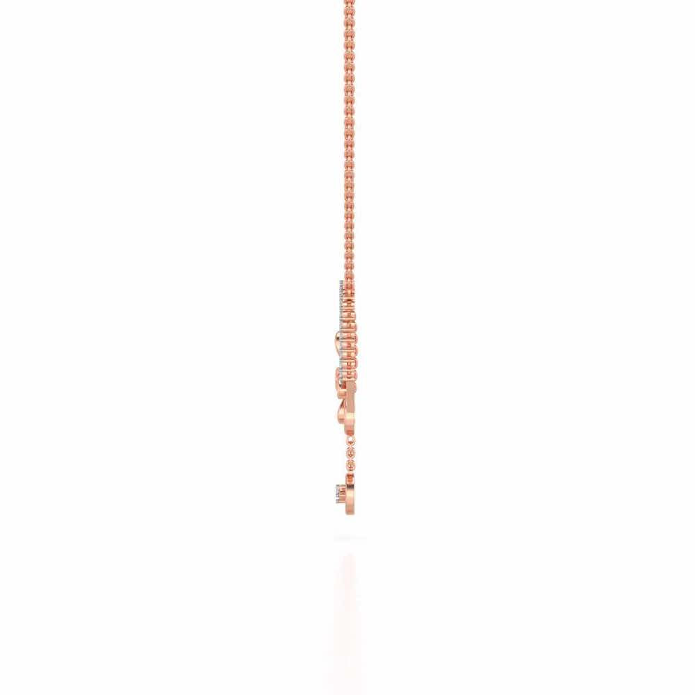 Sleek Heart Silver Pendant - Rose Gold - Image 3