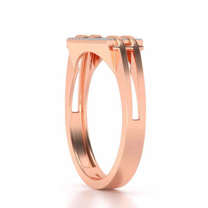 Sleek Panache Silver Ring For Men - Rose Gold - Image 3