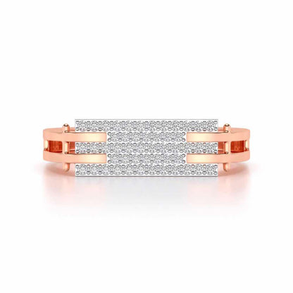 Sleek Panache Silver Ring For Men - Rose Gold - Image 4