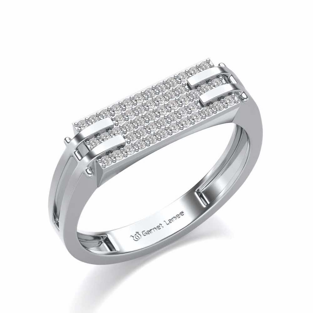 Sleek Panache Silver Ring For Men - White Gold - Image 1