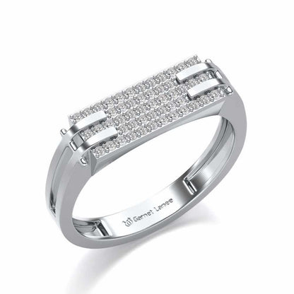 Sleek Panache Silver Ring For Men - White Gold - Image 1