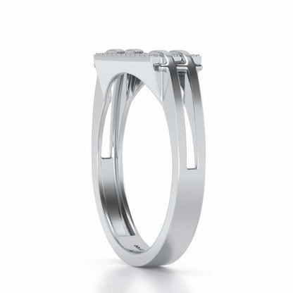 Sleek Panache Silver Ring For Men - White Gold - Image 3