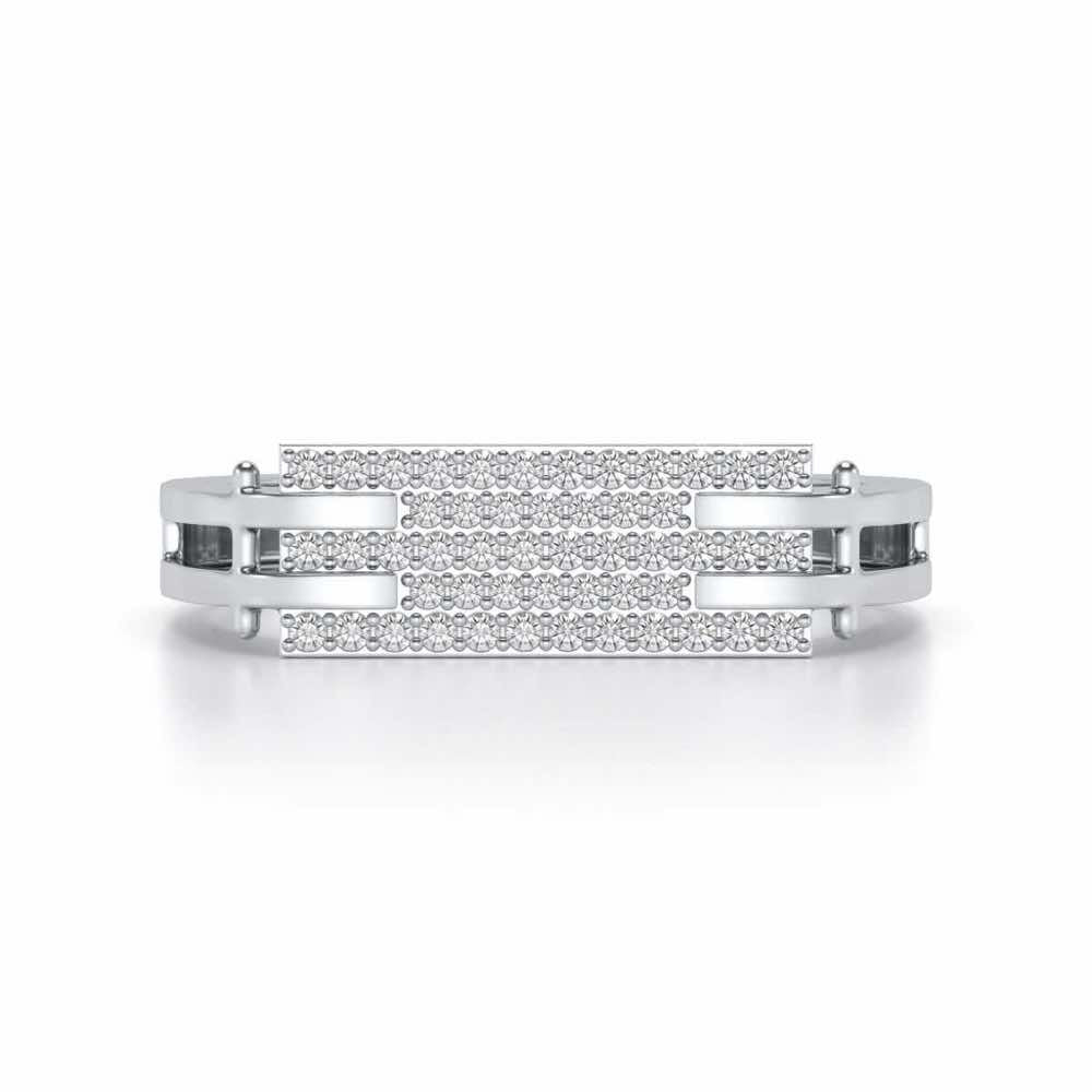 Sleek Panache Silver Ring For Men - White Gold - Image 4