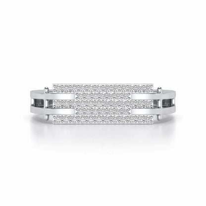 Sleek Panache Silver Ring For Men - White Gold - Image 4