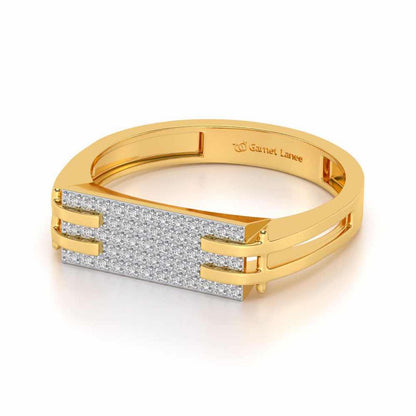 Sleek Panache Silver Ring For Men - Yellow Gold - Image 2