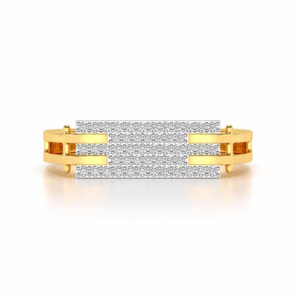 Sleek Panache Silver Ring For Men - Yellow Gold - Image 4