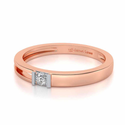 Sleek Solitaire Silver Ring - Rose Gold - Image 2