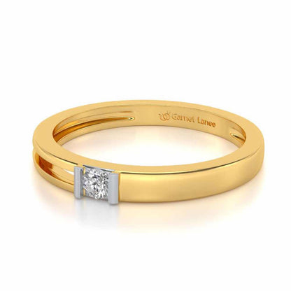 Sleek Solitaire Silver Ring - Yellow Gold - Image 2