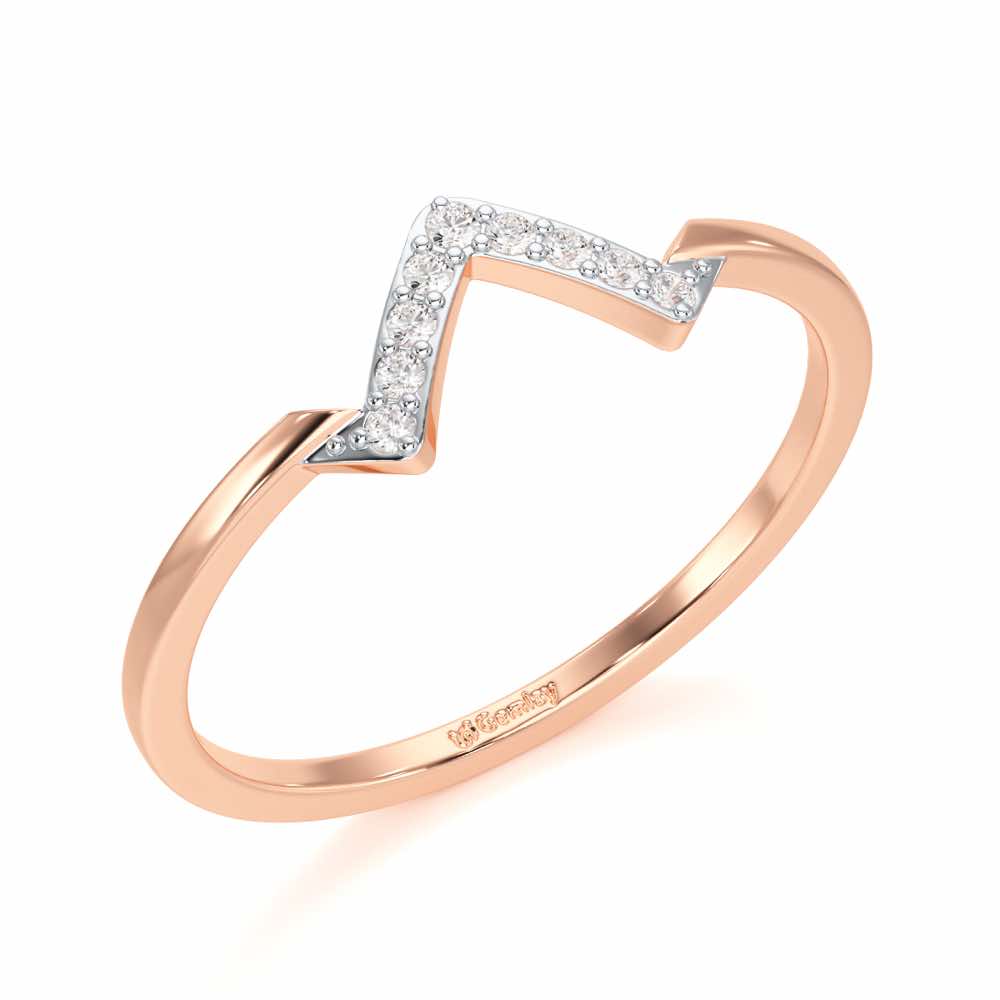 Slender Pointer Silver Ring - Rose Gold - Image 1