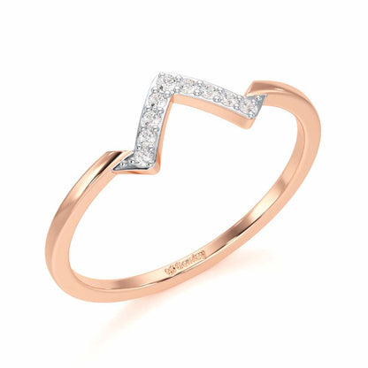 Slender Pointer Silver Ring - Rose Gold - Image 1