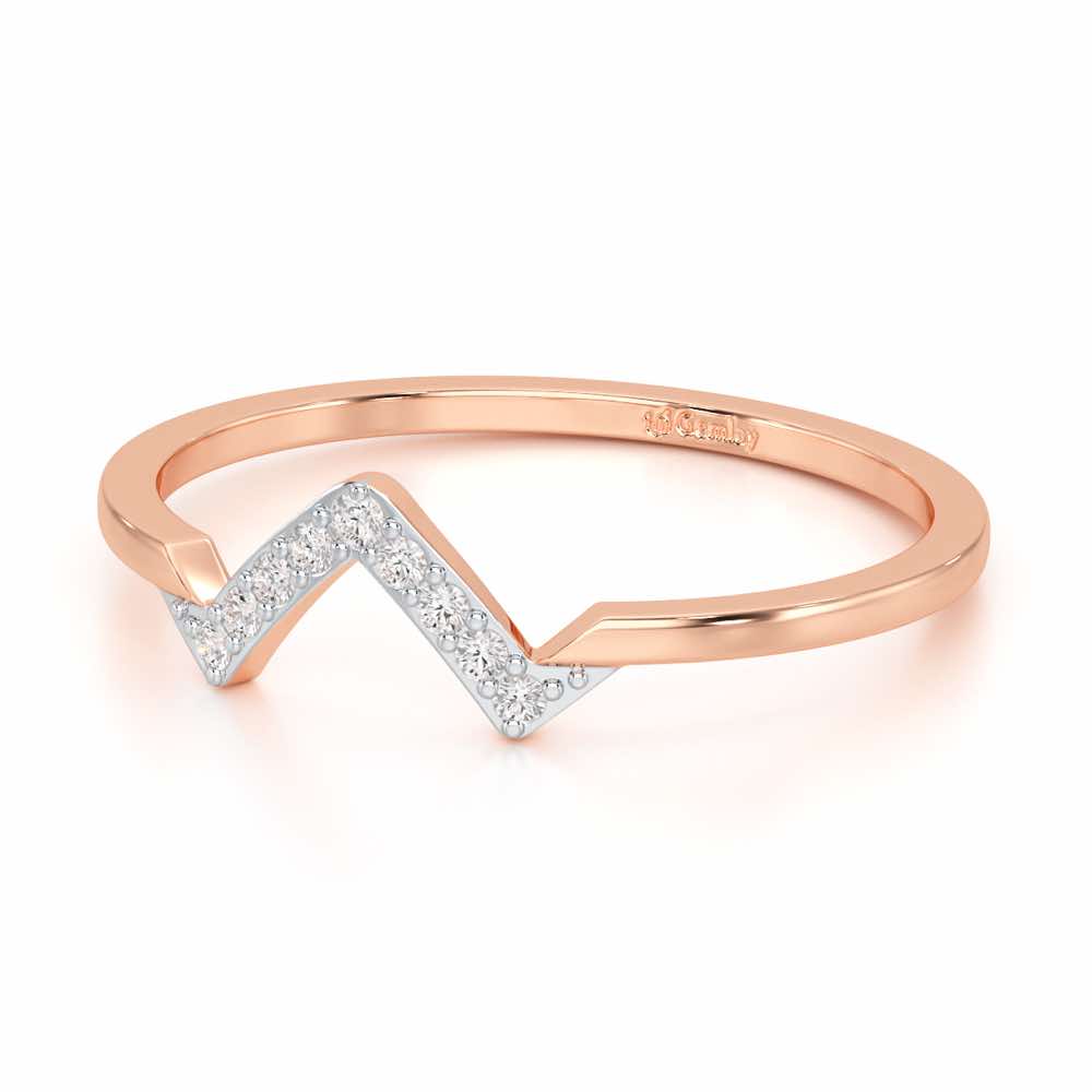 Slender Pointer Silver Ring - Rose Gold - Image 2