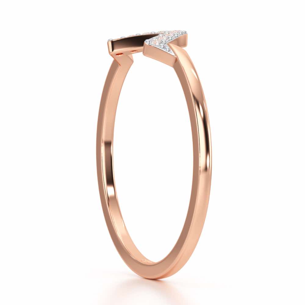 Slender Pointer Silver Ring - Rose Gold - Image 3