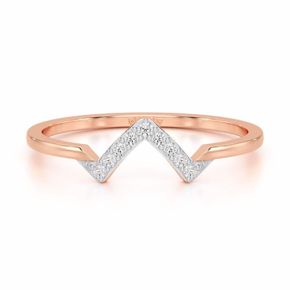 Slender Pointer Silver Ring - Rose Gold - Image 4