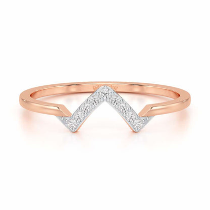 Slender Pointer Silver Ring - Rose Gold - Image 4