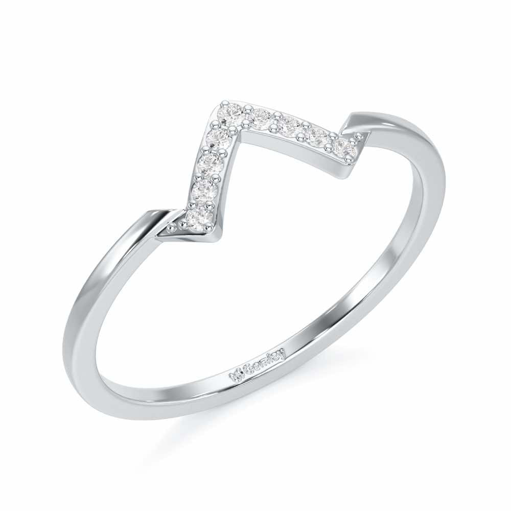 Slender Pointer Silver Ring - White Gold - Image 1