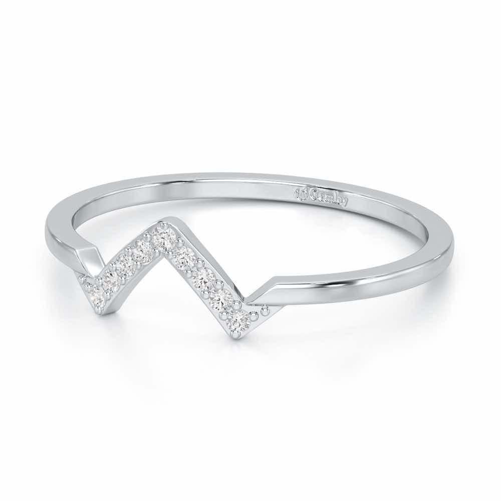 Slender Pointer Silver Ring - White Gold - Image 2
