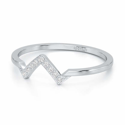Slender Pointer Silver Ring - White Gold - Image 2