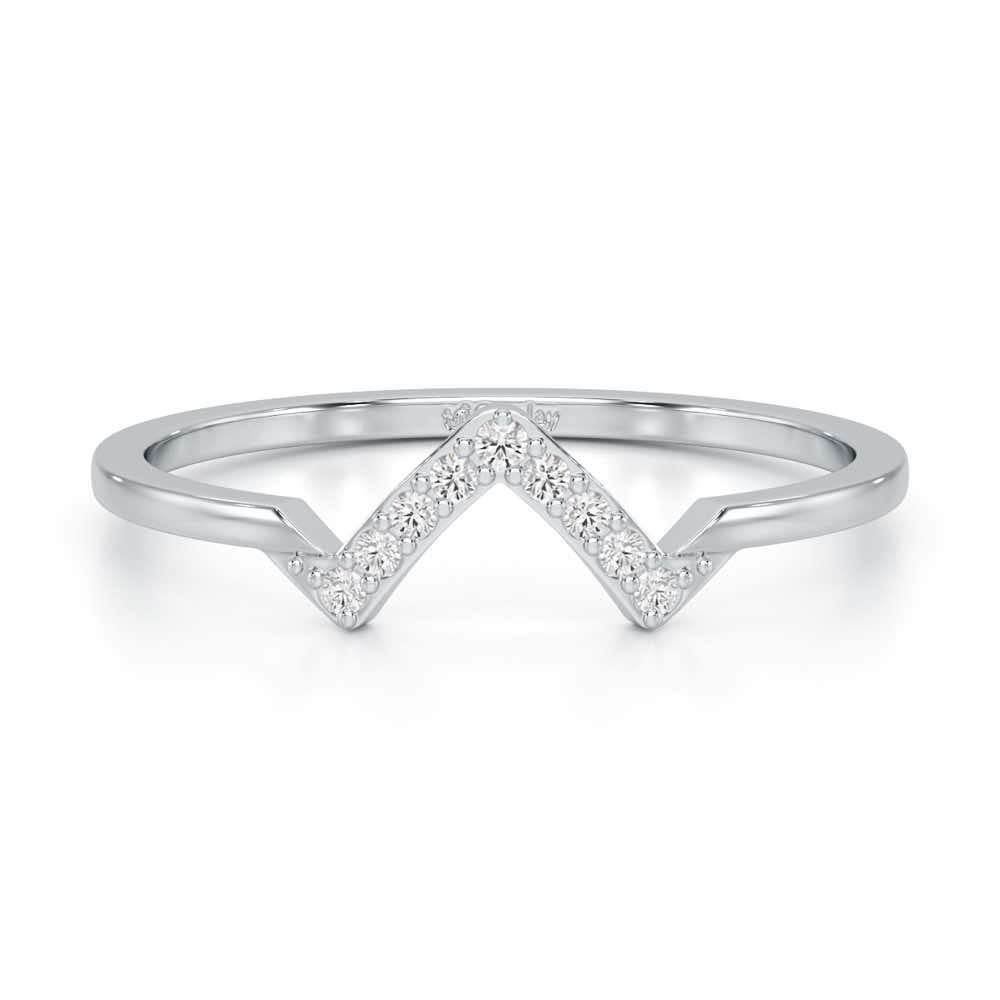 Slender Pointer Silver Ring - White Gold - Image 4