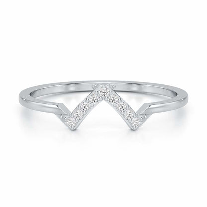Slender Pointer Silver Ring - White Gold - Image 4