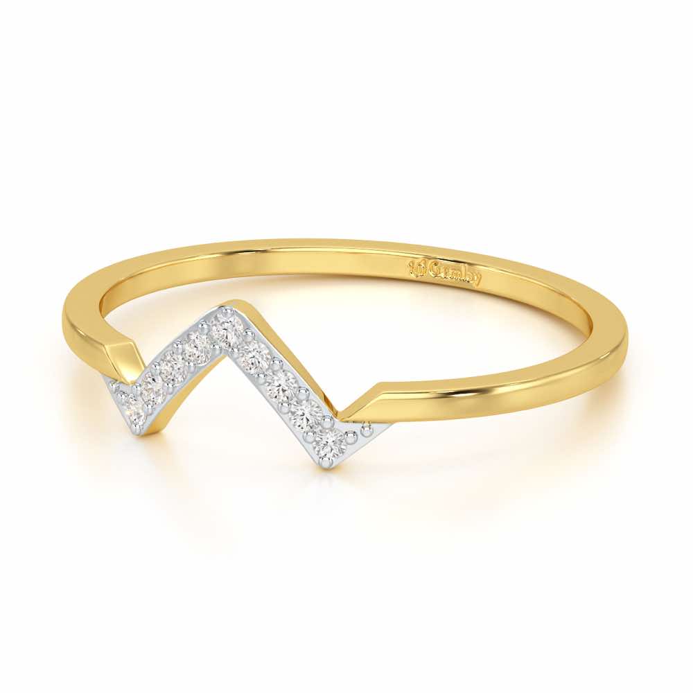 Slender Pointer Silver Ring - Yellow Gold - Image 2