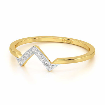 Slender Pointer Silver Ring - Yellow Gold - Image 2