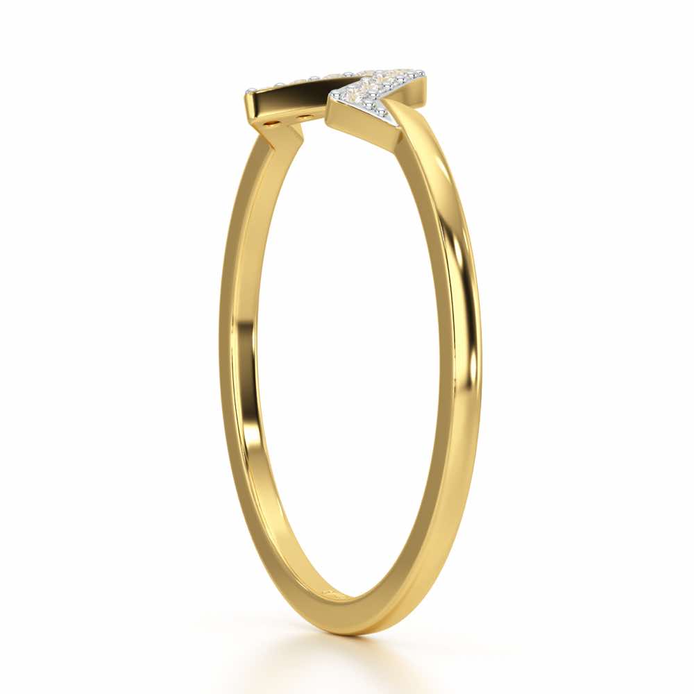 Slender Pointer Silver Ring - Yellow Gold - Image 3