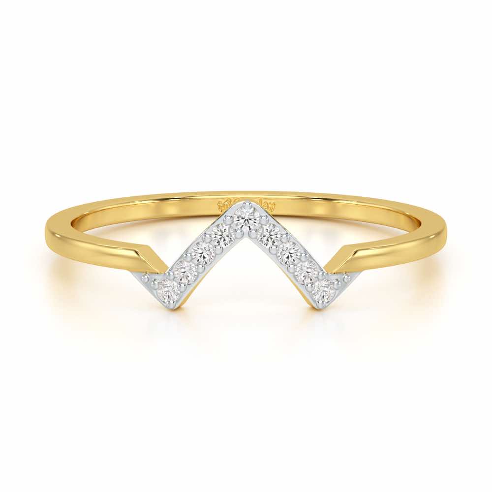 Slender Pointer Silver Ring - Yellow Gold - Image 4