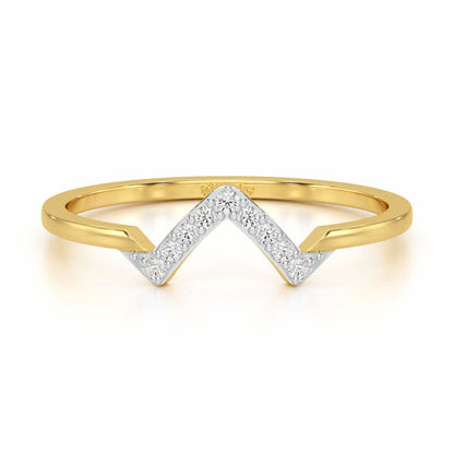Slender Pointer Silver Ring - Yellow Gold - Image 4