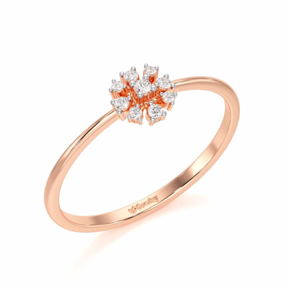 Slender Sparkle Silver Ring - Rose Gold - Image 1