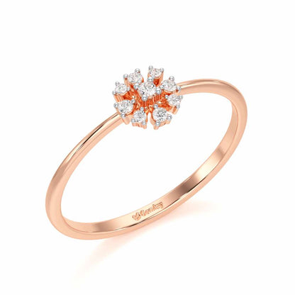 Slender Sparkle Silver Ring - Rose Gold - Image 1
