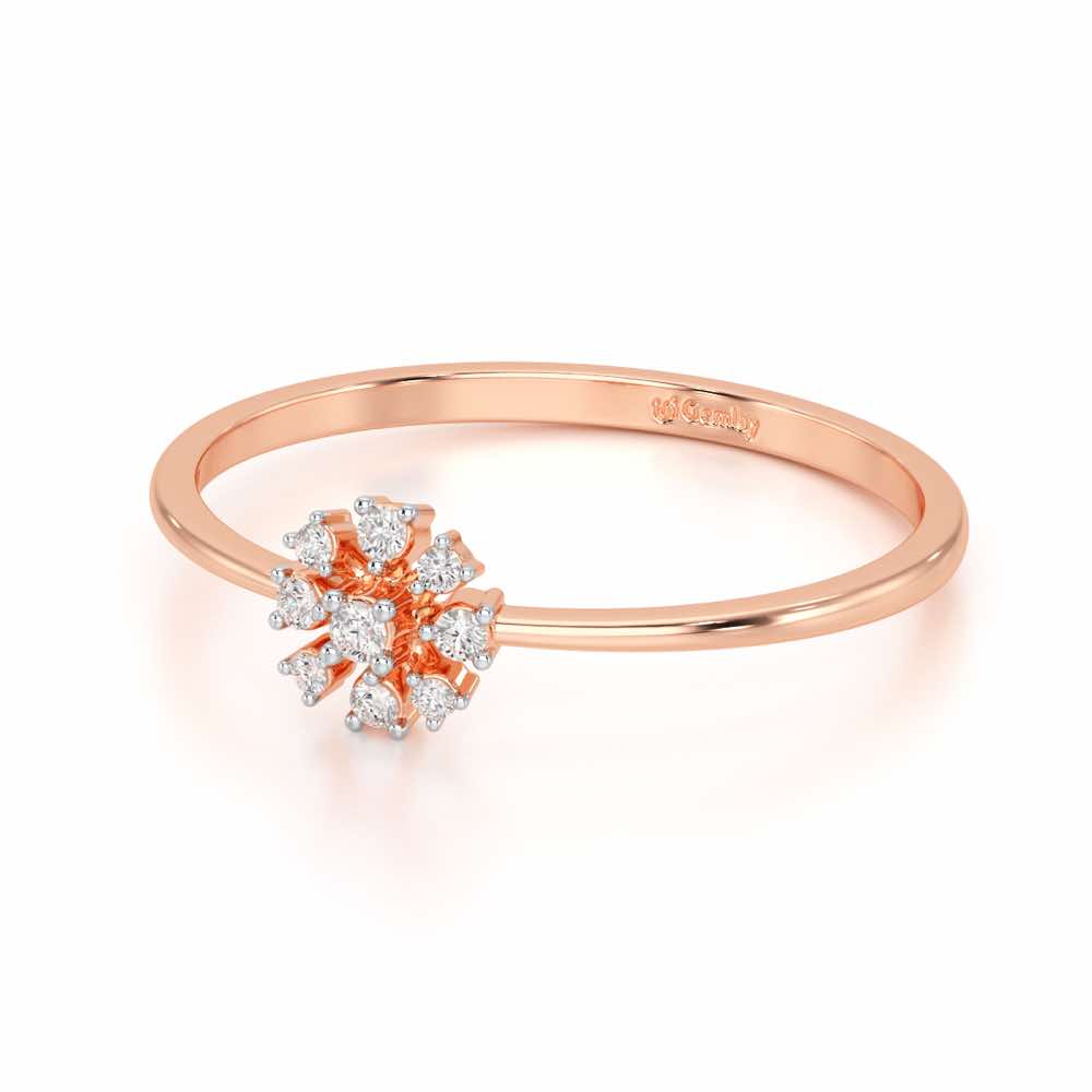 Slender Sparkle Silver Ring - Rose Gold - Image 2