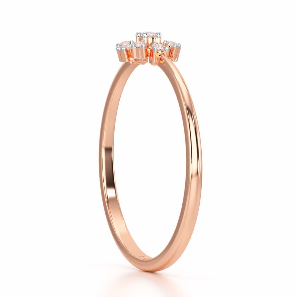 Slender Sparkle Silver Ring - Rose Gold - Image 3