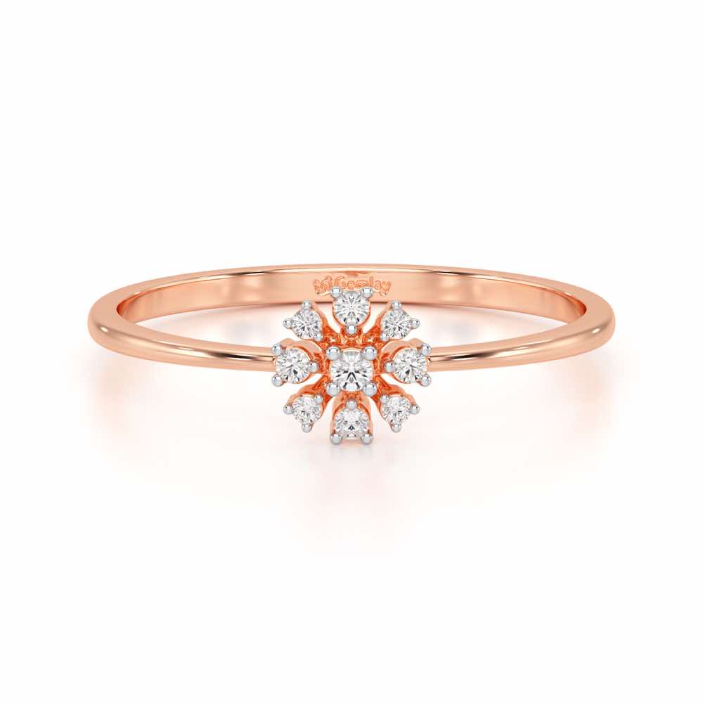 Slender Sparkle Silver Ring - Rose Gold - Image 4