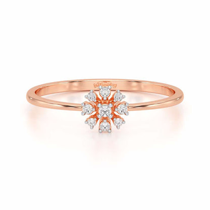 Slender Sparkle Silver Ring - Rose Gold - Image 4