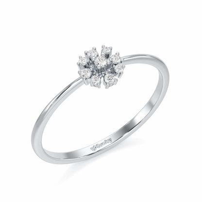 Slender Sparkle Silver Ring - White Gold - Image 1
