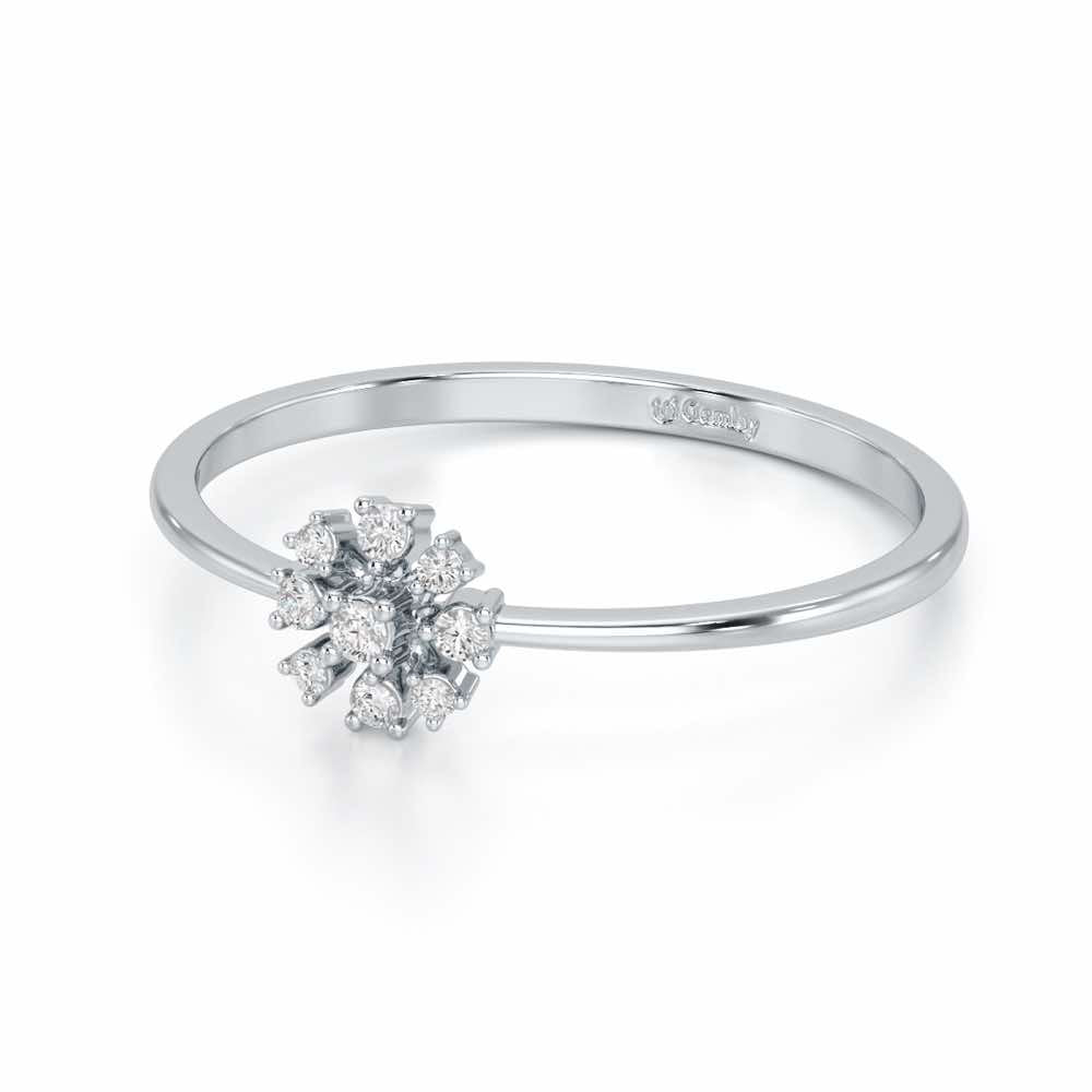 Slender Sparkle Silver Ring - White Gold - Image 2