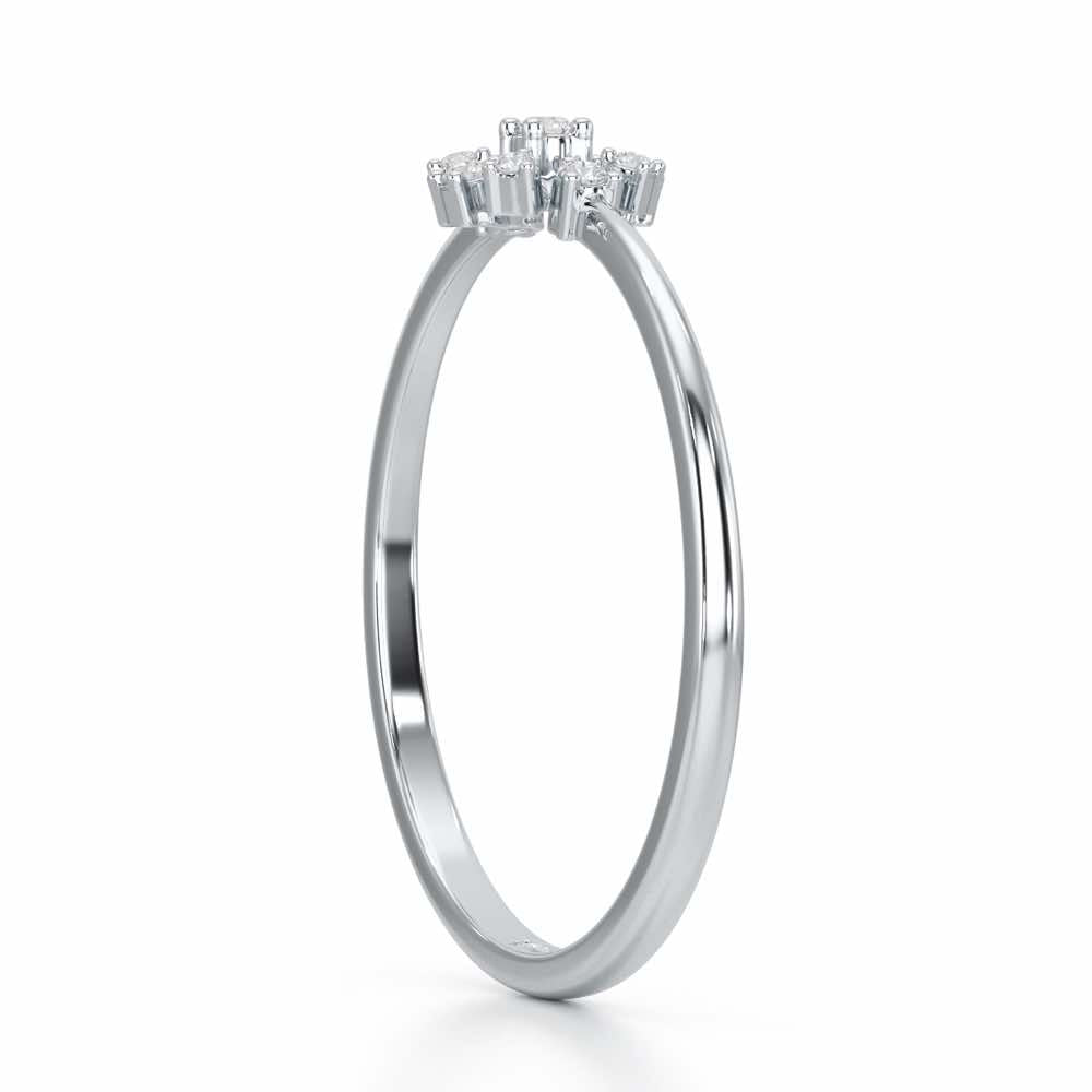 Slender Sparkle Silver Ring - White Gold - Image 3